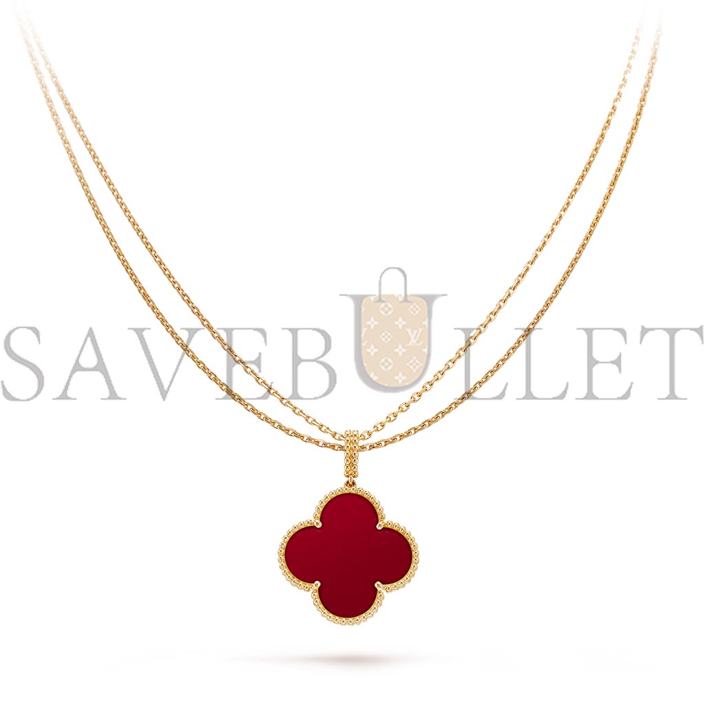 VAN CLEEF & ARPELS MAGIC ALHAMBRA LONG NECKLACE, 1 MOTIF - YELLOW GOLD, CARNELIAN  VCARO49N00